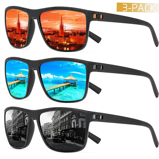 Dames 3-pack gepolariseerde zonnebrillen met UV-bescherming. Stijlvolle en functionele zomeraccessoire.
