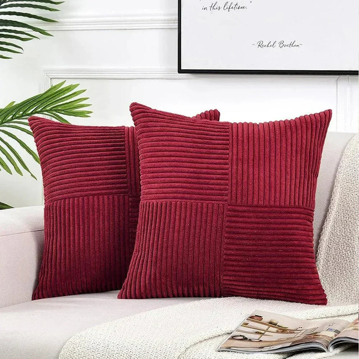 Ribfluwelen kussenhoes 45x45 cm, zacht textiel voor sfeervolle woondecoratie en comfort.