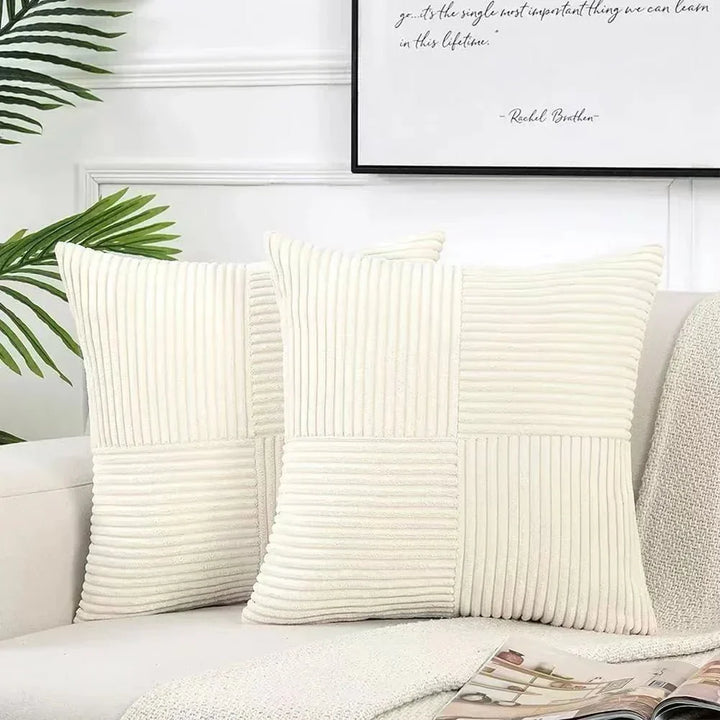 Decoratieve ribfluwelen kussenhoes 45x45 cm, veelzijdige sierkussenhoes voor uw interieur.