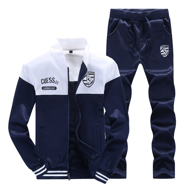 Heren sportief baseball trainingspak, comfortabel voor vrijetijd. Stijlvol joggingpak voor casual dagen.