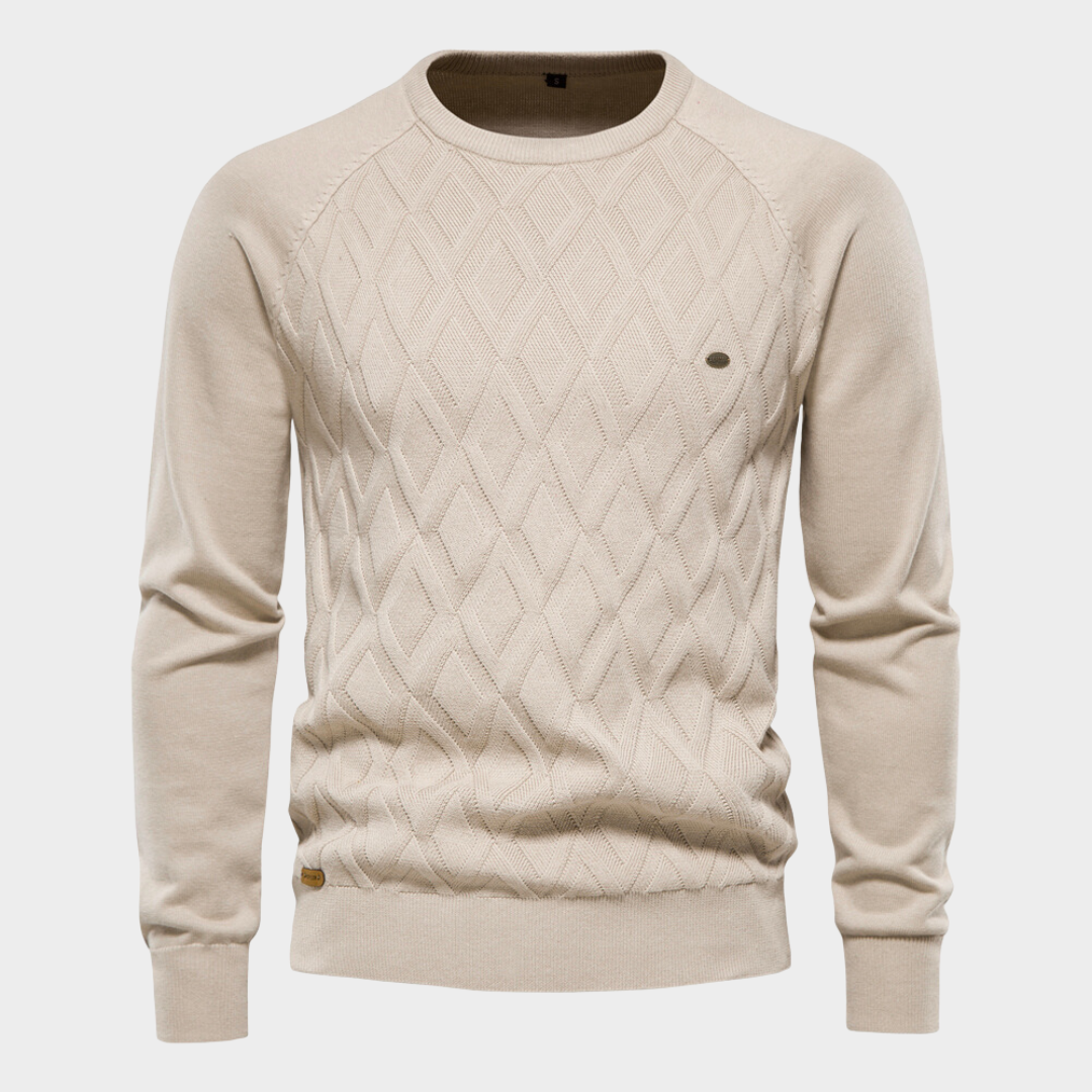Heren luxe comfort trui met ronde hals, perfect voor winterse dagen. Warme, zachte moderne pasvorm.