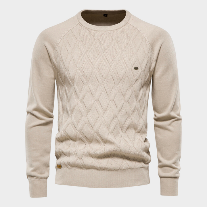 Heren luxe comfort trui met ronde hals, perfect voor winterse dagen. Warme, zachte moderne pasvorm.