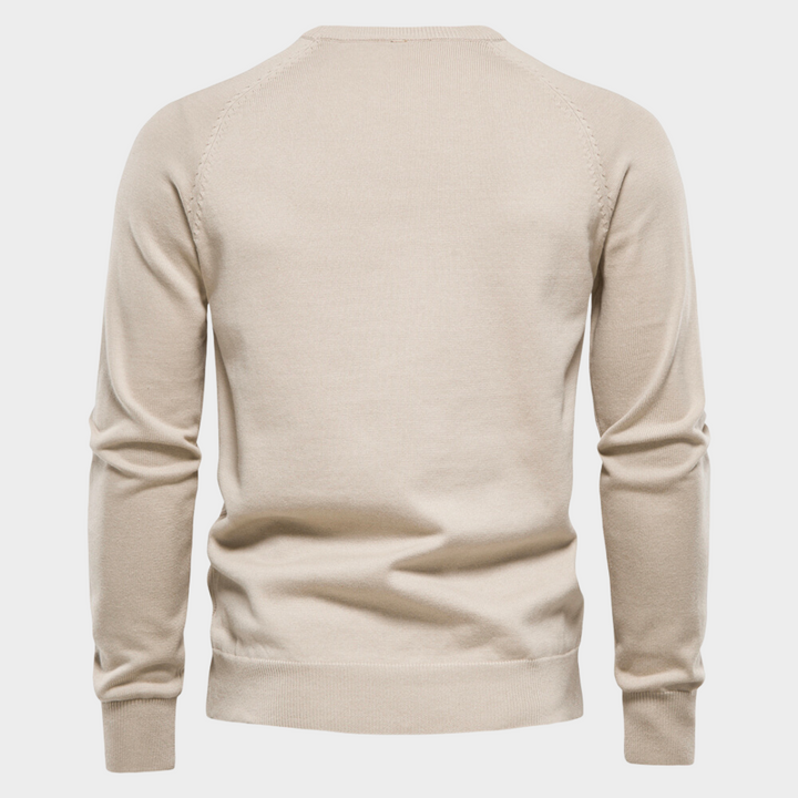 Zachte herentrui met ronde hals, ideaal voor casual comfort en warmte. Luxe winter trui, moderne pasvorm.