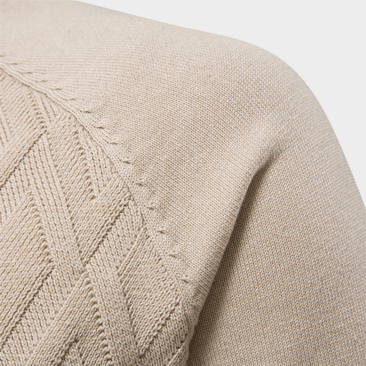 Moderne heren ronde hals trui in luxe stof. Comfortabele sweater voor casual én geklede looks.