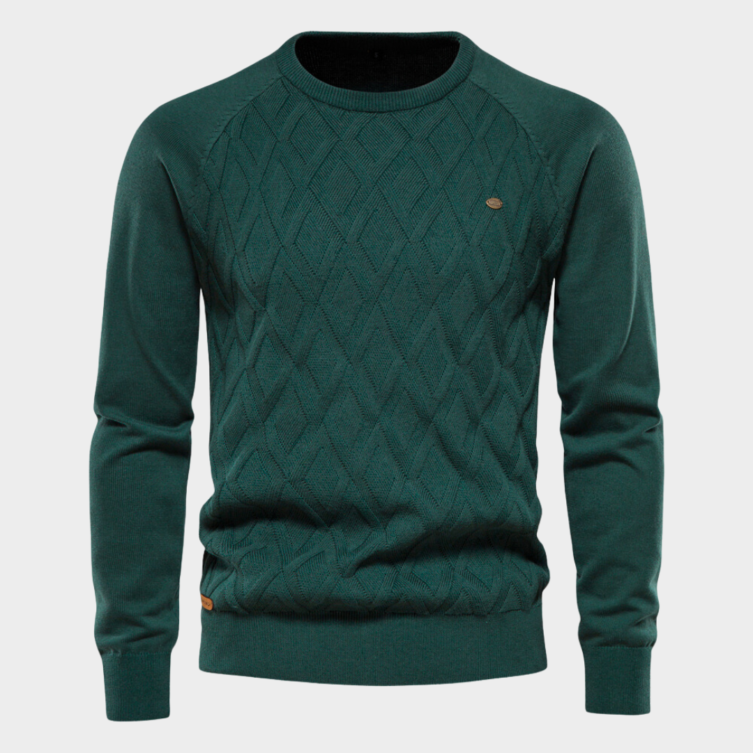 Stijlvolle heren sweater met ronde hals, zacht en comfortabel. Een luxe toevoeging aan elke casual garderobe.