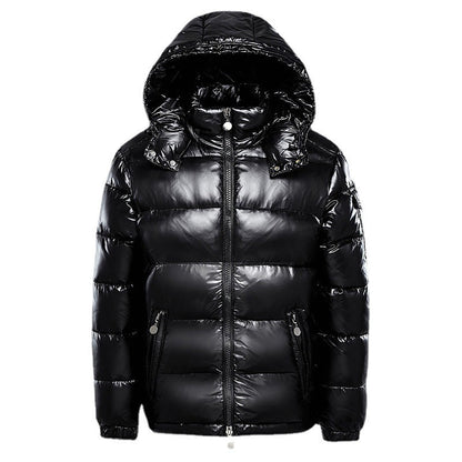Glanzende pufferjack dames, rood of zwart, winterjas, ruime pasvorm, stijlvolle en warme jas met elegante glans, praktisch de