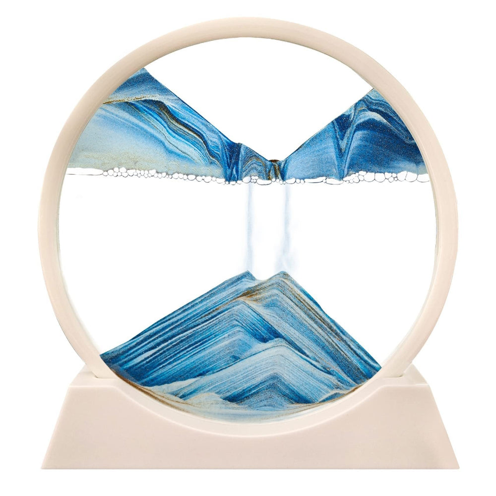 Huisdecoratie item: glazen kunst met zand, dynamische en visueel boeiende.