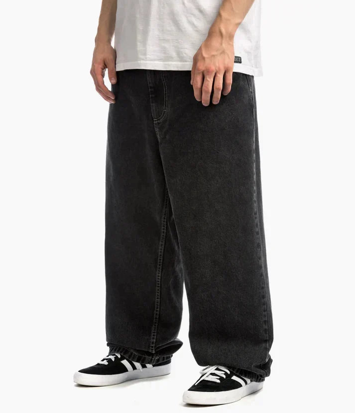 Comfortabele heren baggy jeans met wijde pijpen in denim, perfect voor een relaxte streetwear look.