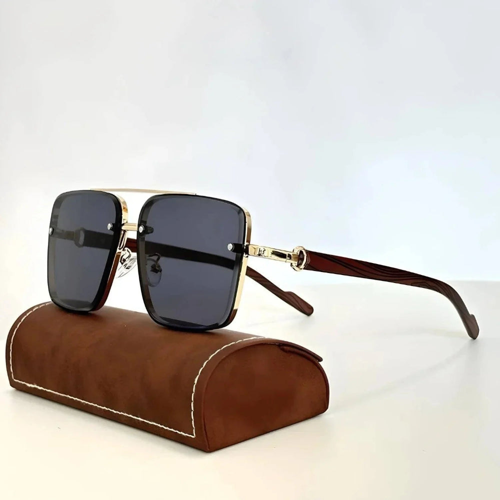 Tijdloze vintage zonnebril met duurzaam houten montuur, een modieus unisex accessoire voor elke outfit.