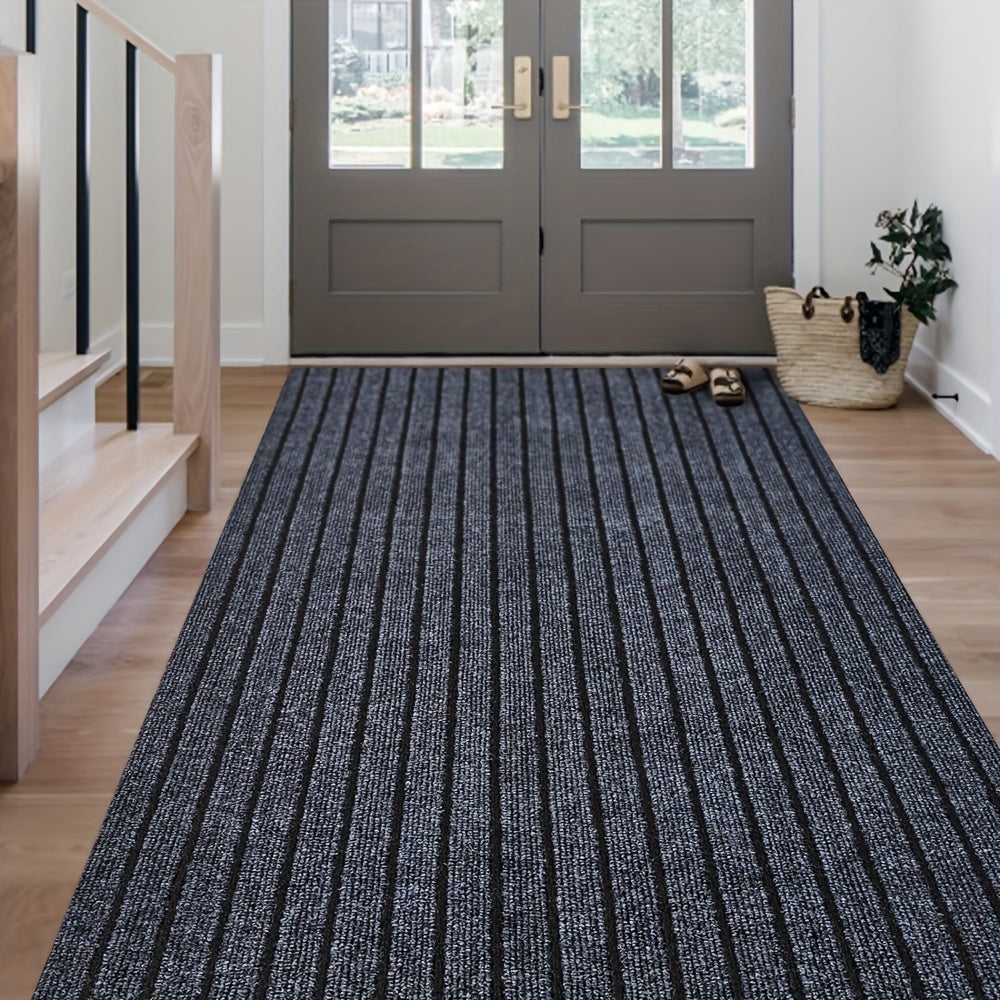 Veilige antislip loper voor in huis, voorkomt uitglijden, duurzaam, met strepen, polyester.