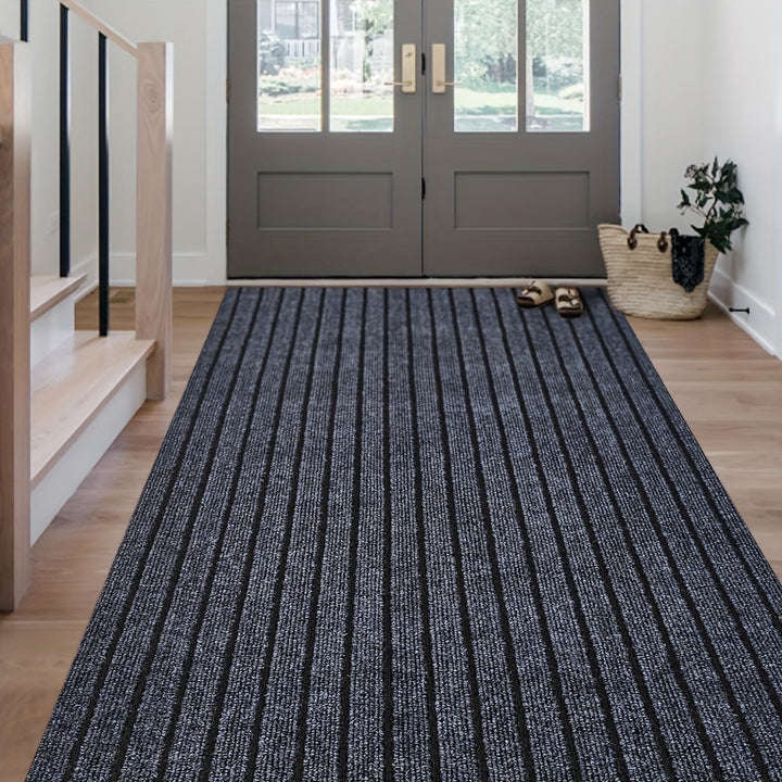 Veilige antislip loper voor in huis, voorkomt uitglijden, duurzaam, met strepen, polyester.