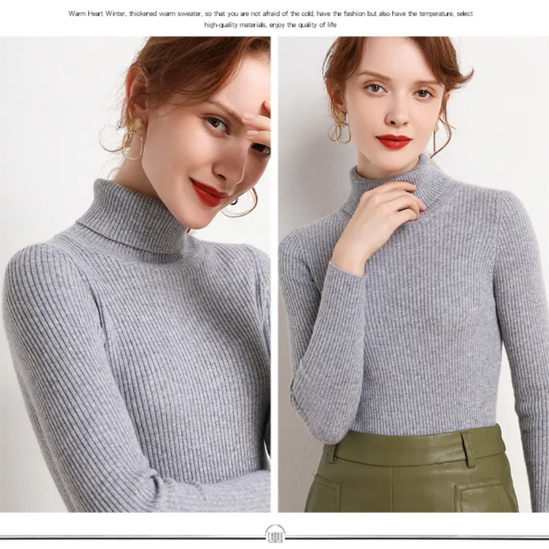 Modieuze dames coltrui, kasjmierlook, warm en tijdloos, voor elke gelegenheid.