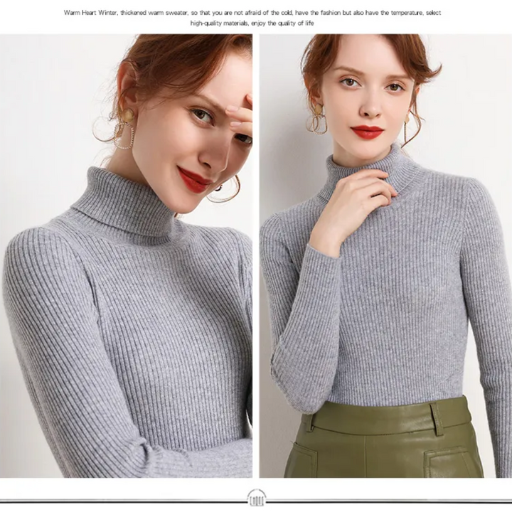 Modieuze dames coltrui, kasjmierlook, warm en tijdloos, voor elke gelegenheid.