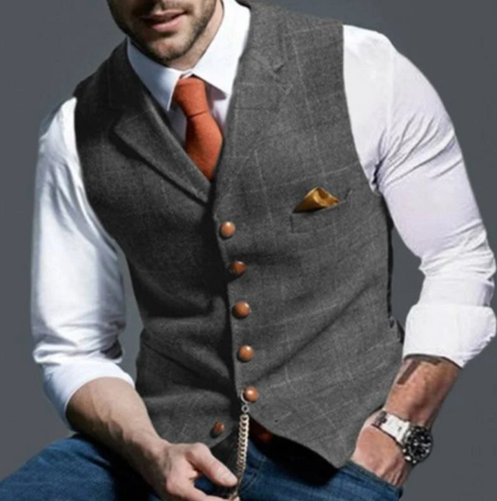 Slank gesneden heren vest, elegant en modern. Geschikt voor casual en zakelijke gelegenheden.