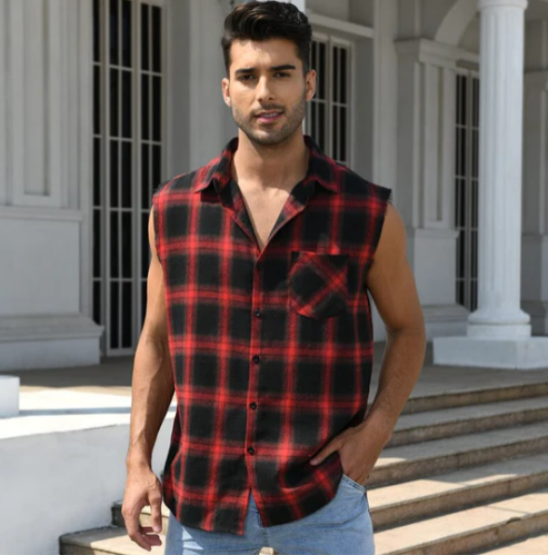 Zomerse heren tanktop, comfortabel en stijlvol voor festivals, strand of outdoor avonturen.