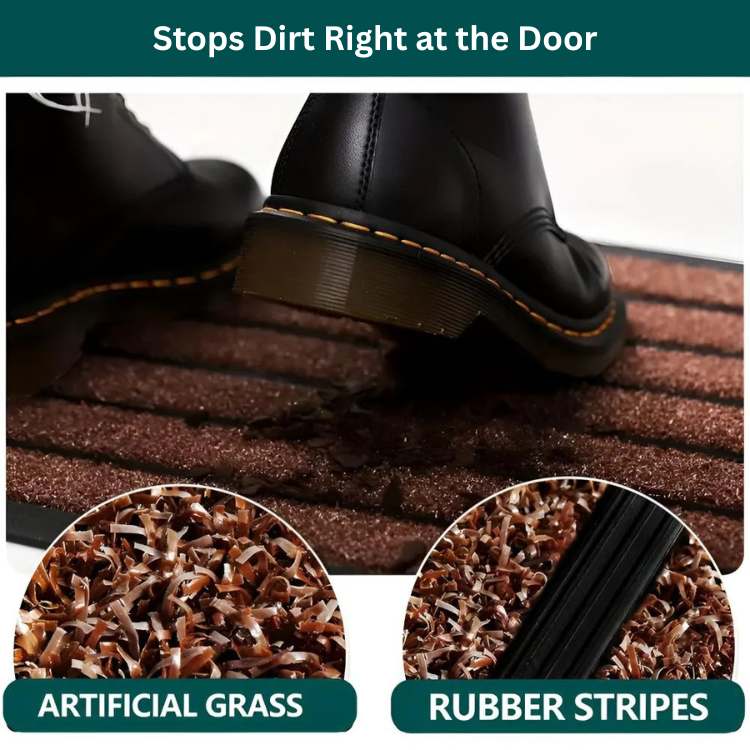 Stijlvolle gestreepte GripLine entree schoonloopmat. Perfecte antislip deurmat voor binnen of buiten.