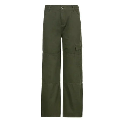 "Groene dames cargo broek met comfortabele pasvorm, ideaal voor casual of chique gelegenheden, modieuze stijl."