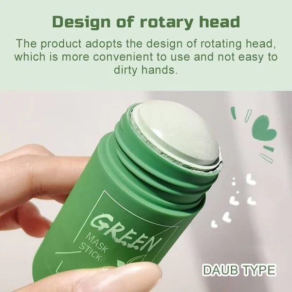 Breng zuiverend groene thee masker stick aan voor een gladde, stralende huid; effectief tegen onzuiverheden.