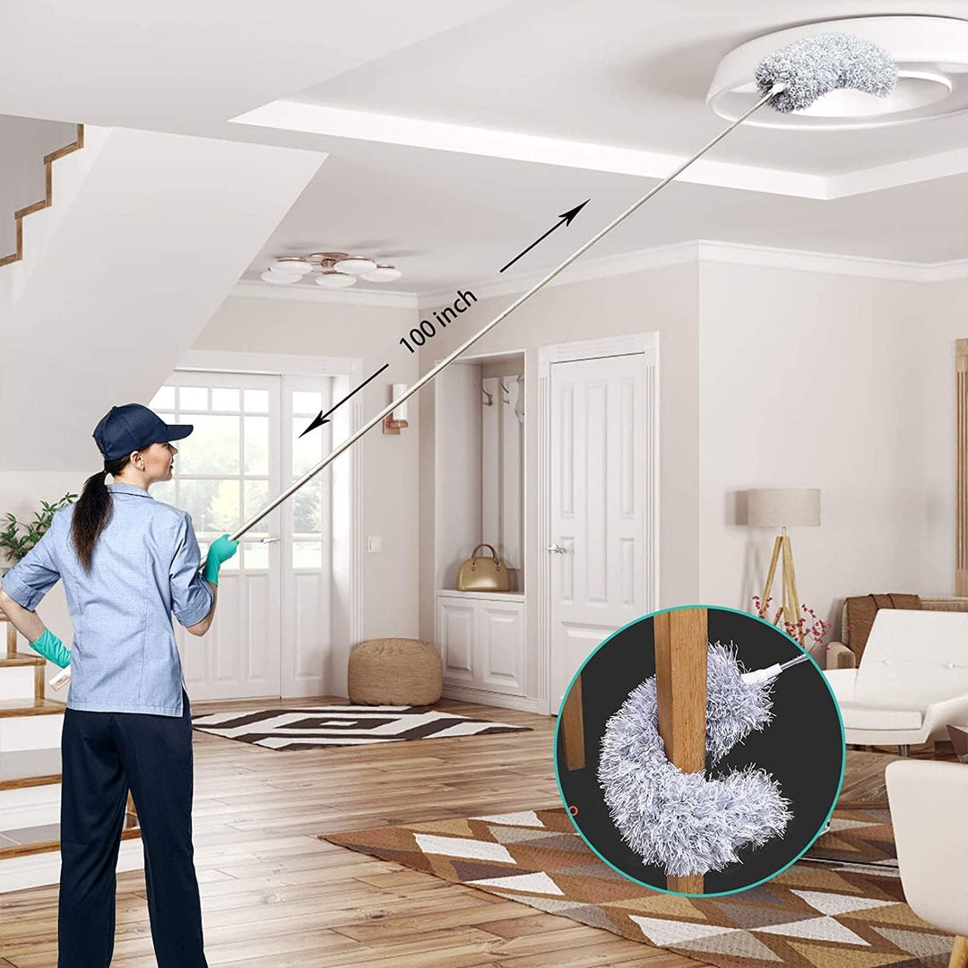Langbereik telescopische reinigingstool. Optimaal voor spinnenwebben en stof op hoge kasten.