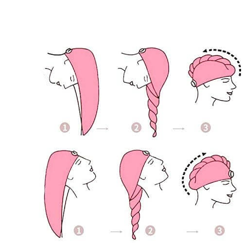 Compacte sneldrogende microvezel haarhanddoek voor dames. Gemakkelijk te gebruiken, voor zacht en glanzend haar.