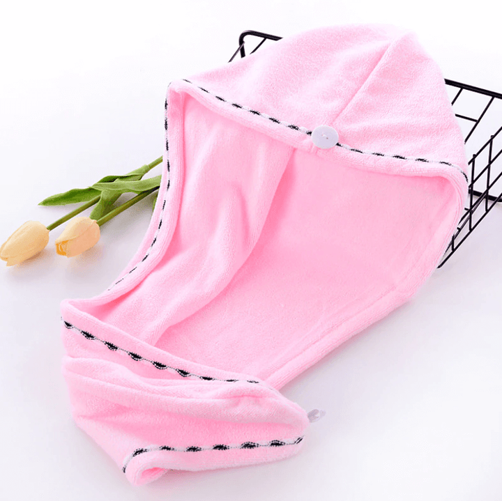 Sneldrogende haarhanddoek van microvezel voor dames, vermindert droogtijd en voorkomt pluizig haar.
