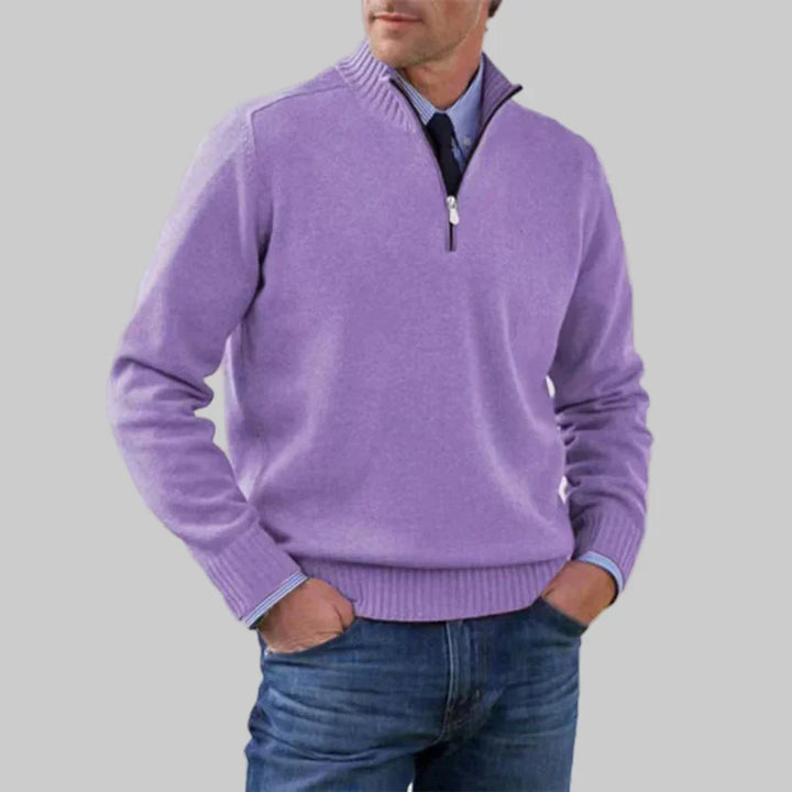 Gebreide heren trui met halve rits, geschikt voor elk seizoen, combineert comfort en trendy design.