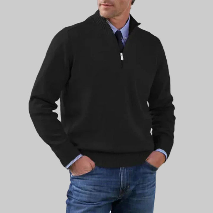 Stijlvolle heren trui met halve rits, perfect als bovenkleding voor dagelijkse mode.