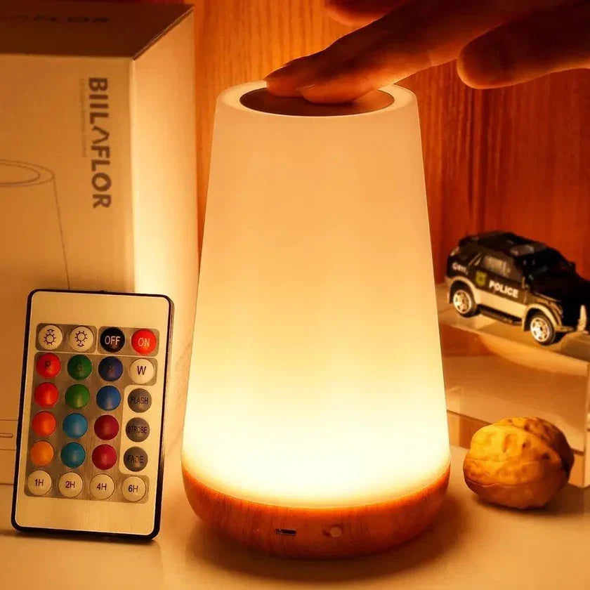 Draagbare oplaadbare sfeerlamp met touch control, perfect voor flexibele sfeerverlichting in elke ruimte.