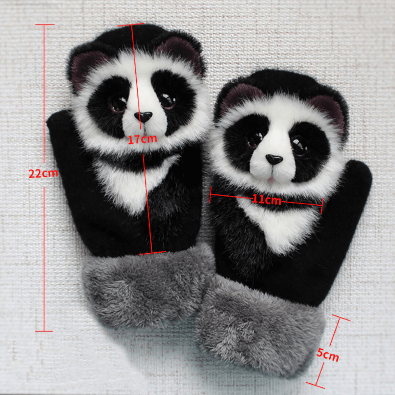Comfortabele husky dierenwanten, handgebreid en warm voor meisjes & dames die buiten spelen.