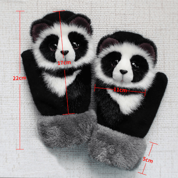 Comfortabele husky dierenwanten, handgebreid en warm voor meisjes & dames die buiten spelen.