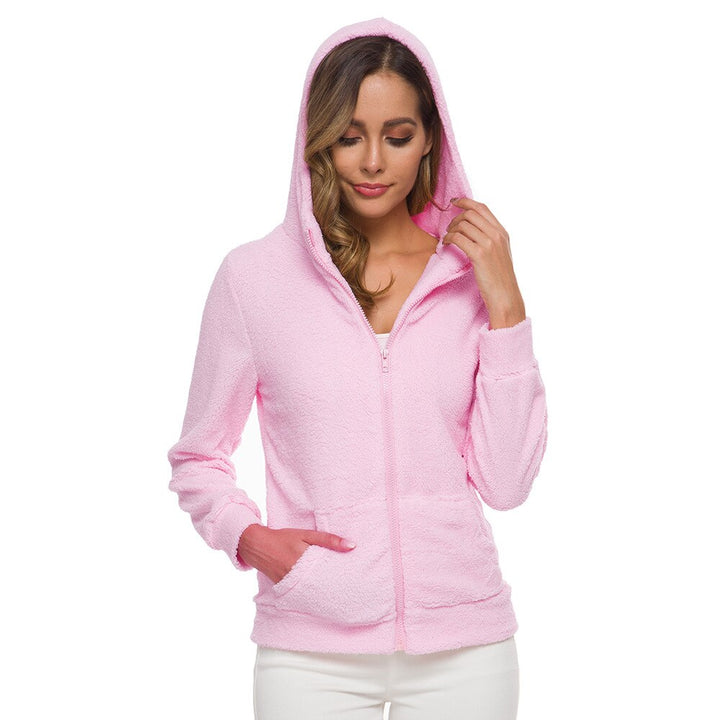 Comfortabel effen dames fleece vest met rits en lange mouwen.