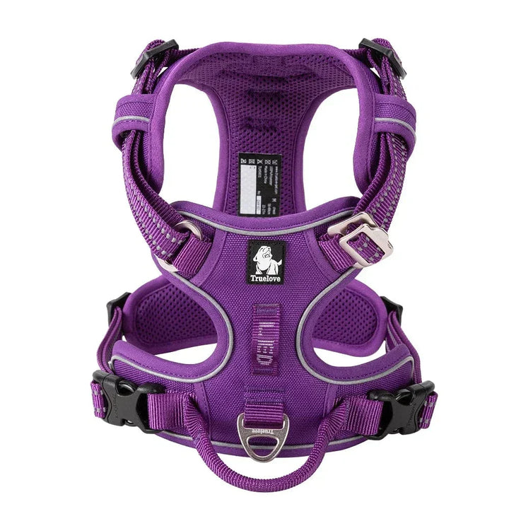 Divers assortiment verstelbare hondentuigen voor puppy's tot grote honden, comfort en pasvorm.