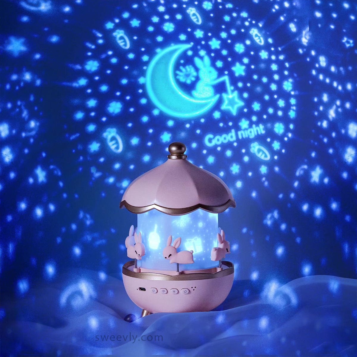 "Hello Kitty sterren projectorlamp met muziekdoos, roze nachtlampje, projecteert sterren op muren en plafond"