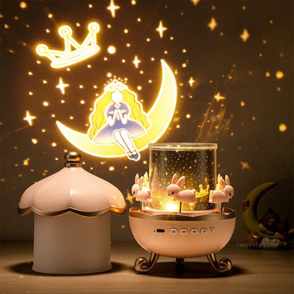 "Hello Kitty sterren projectorlamp met muziekdoos, roze nachtlampje, projecteert sterren op muren en plafond"