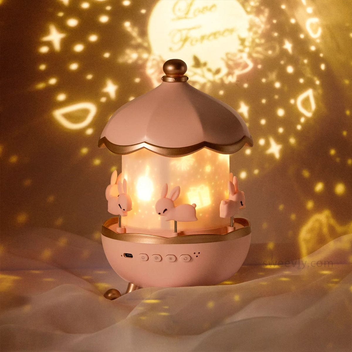 "Hello Kitty sterren projectorlamp met muziekdoos, roze nachtlampje, projecteert sterren op muren en plafond"