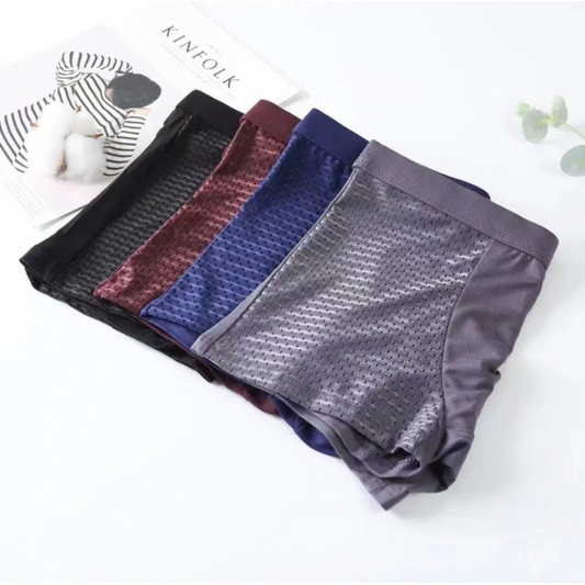"Heren bamboe boxershort set, ademend en comfortabel, set van vier, zachte tailleband, stretchmateriaal voor perfecte pasvorm