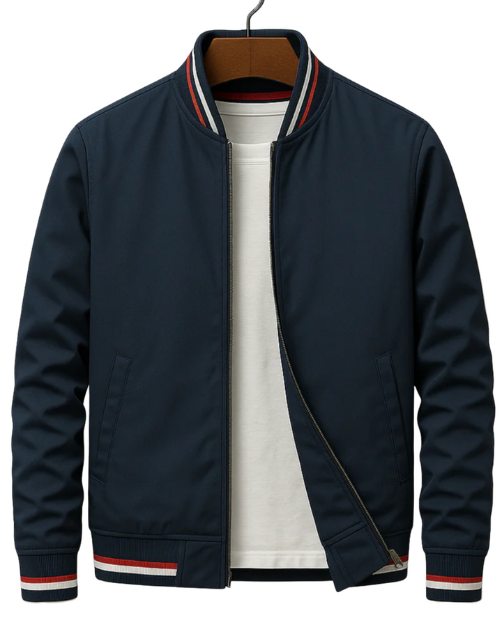 Klassiek heren bomberjack met duurzame ritssluiting, een essentiële jas voor moderne heren.