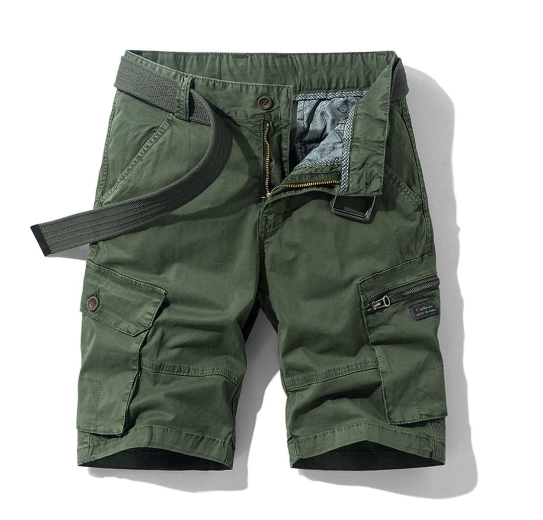 Mosterdgele heren short, praktisch en stijlvol, met verstelbare zoom voor optimaal comfort.