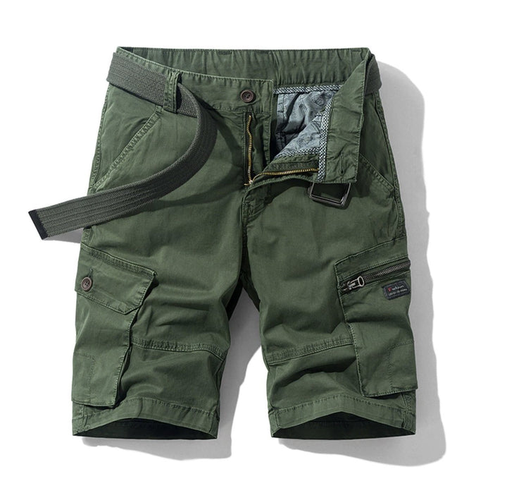 Mosterdgele heren short, praktisch en stijlvol, met verstelbare zoom voor optimaal comfort.
