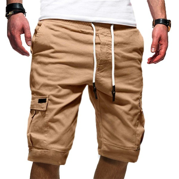 Stijlvolle heren cargo short met trekkoord, perfect voor dagelijks gebruik, strand of outdoor activiteiten.