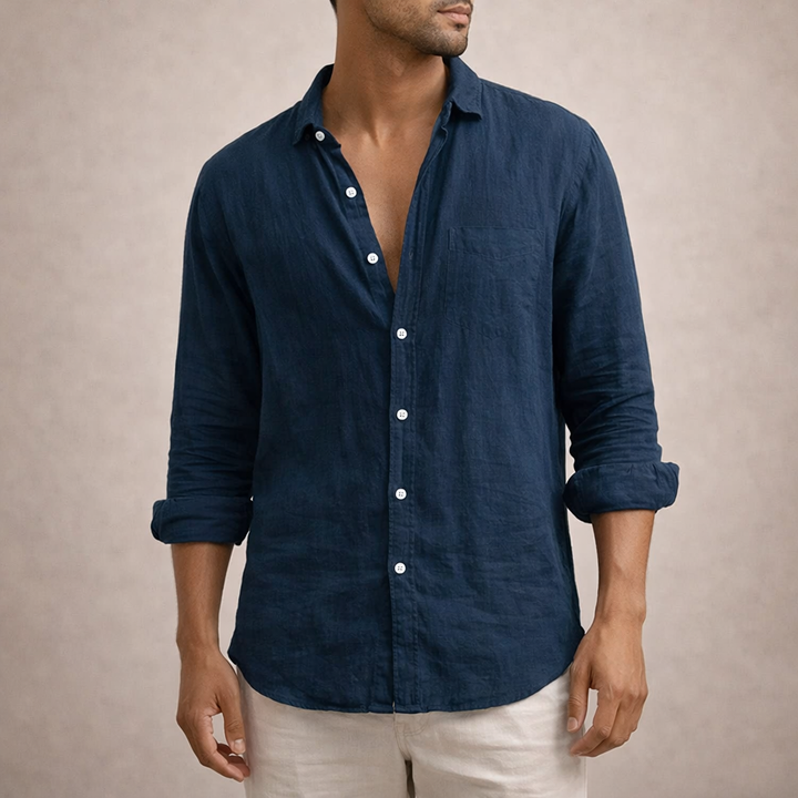 Mannen casual shirt, lange mouwen, met klassieke kraag en knopen, veelzijdig voor dagelijks comfort.
