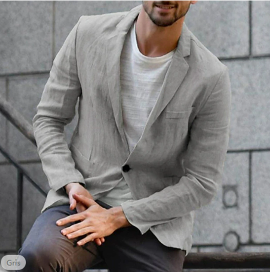 Stijlvolle heren casual blazer met revers in een moderne pasvorm, ideaal voor zakelijk casual en comfortabele herenkleding.