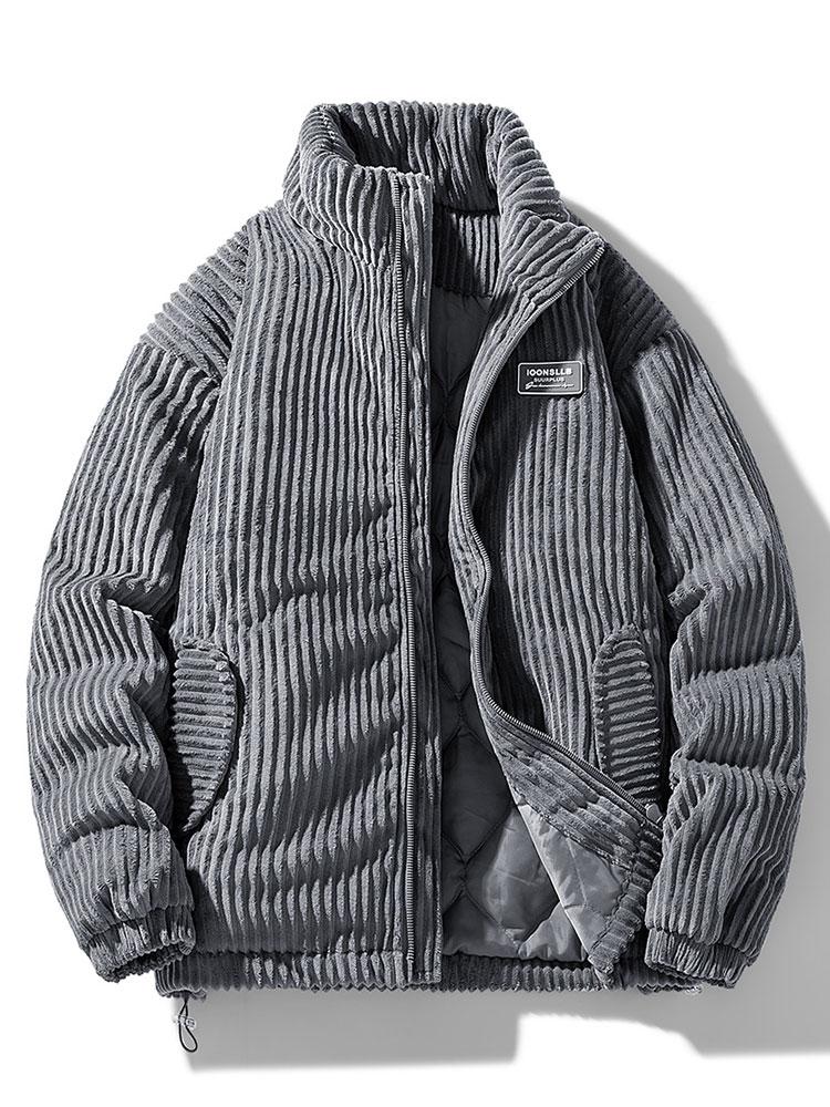Warm heren gewatteerd pufferjack met volledige rits, perfect voor winterse dagen en casual stijl.