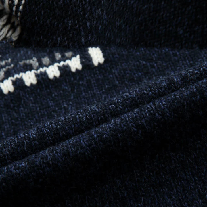 Stijlvol casual herenvest met rits en Fair Isle patroon, ideaal voor een warme winterse look.