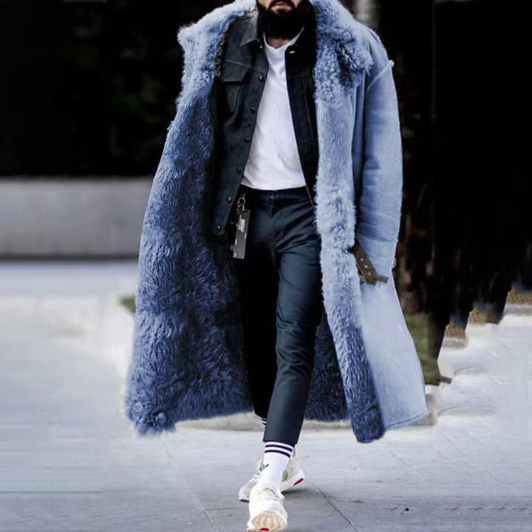 Luxe lange oversized herenjas in trenchcoat stijl. Ideale winterjas voor heren die warmte en elegantie zoeken.