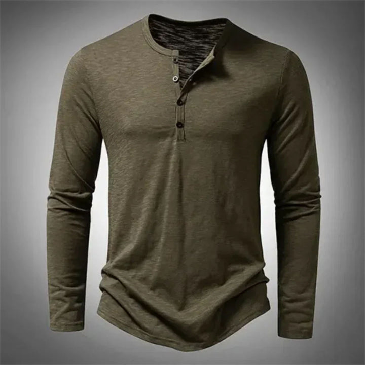 Comfortabel heren Henley shirt met lange mouwen. Perfect voor casual dagelijks gebruik en een ontspannen, stijlvolle look.