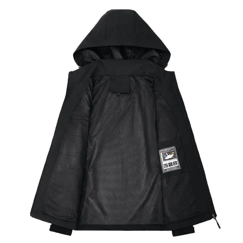 Veelzijdige heren lichtgewicht jas met capuchon. Moderne ritsjas, geschikt voor zowel outdoor als casual look.