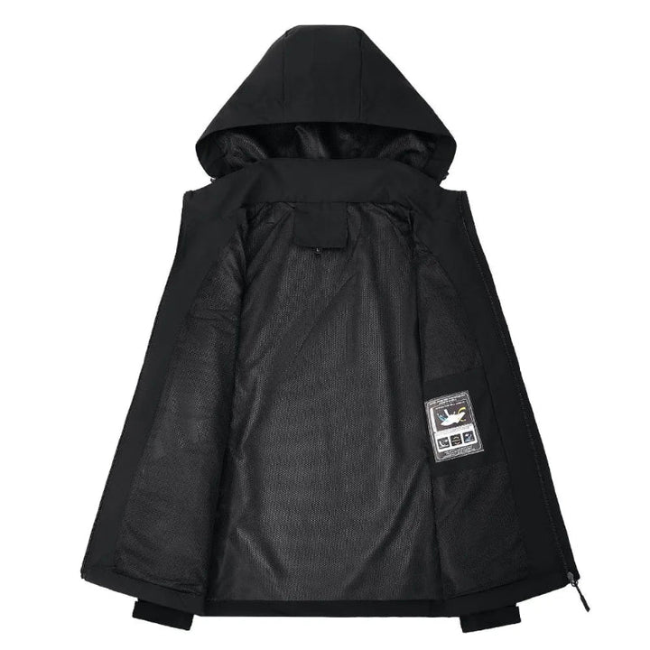 Veelzijdige heren lichtgewicht jas met capuchon. Moderne ritsjas, geschikt voor zowel outdoor als casual look.