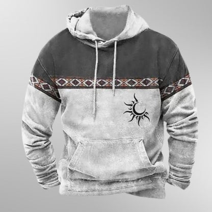 "Heren hoodie beige, casual comfort met capuchon, knusse pasvorm, ideaal voor ontspannen dagen, zachte ademende stof."