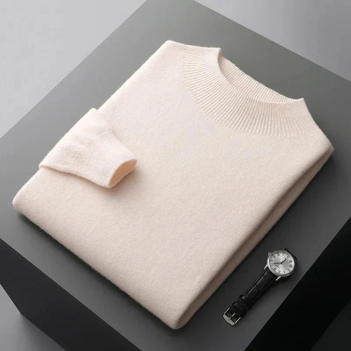 Casual heren mock neck trui voor dagelijks gebruik. Comfortabele sweater met lange mouw voor herenmode.